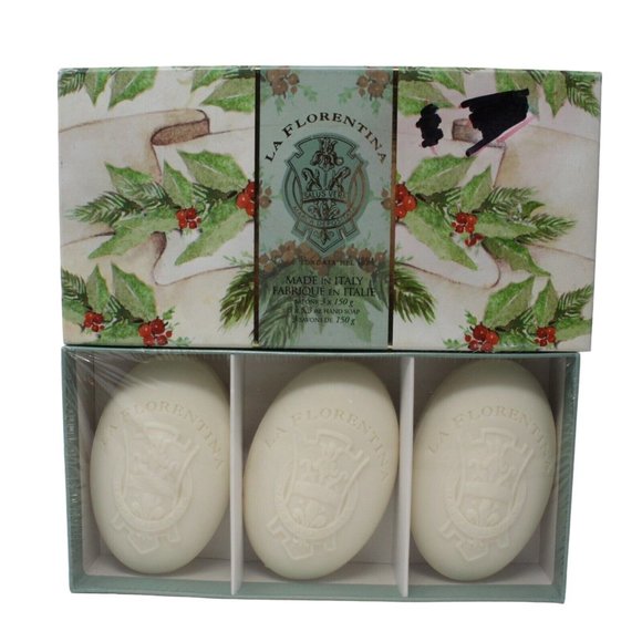 La Florentina Italy Soaps Winter Berry Cedar 3 x 4 oz Gift Boxed New